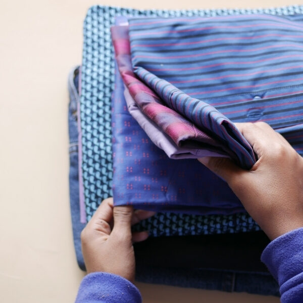 fresh and neatly folded clthes before delivery